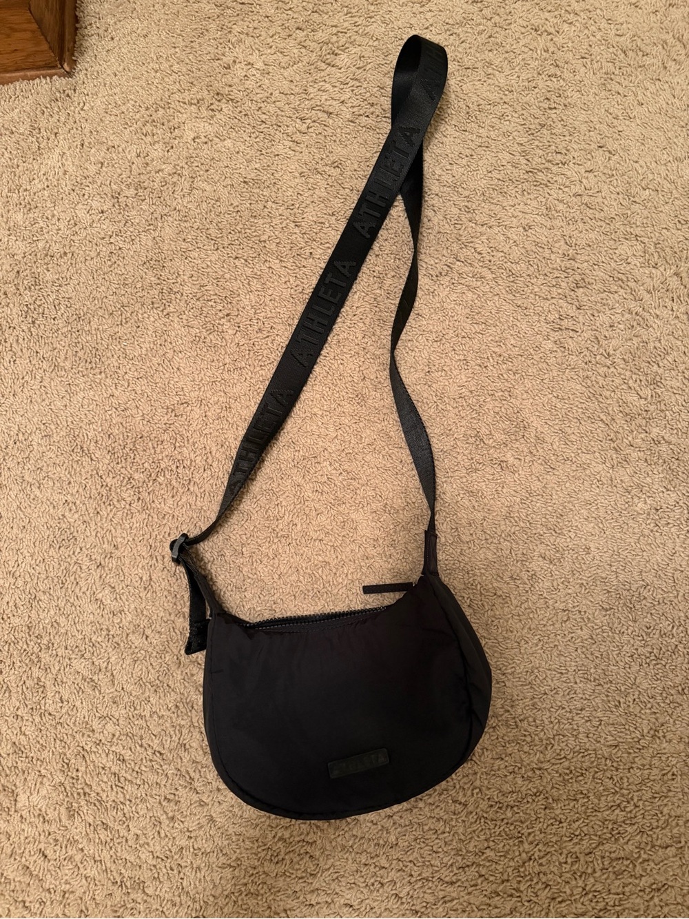 Athleta Black Compact Crossbody with Branded Strap